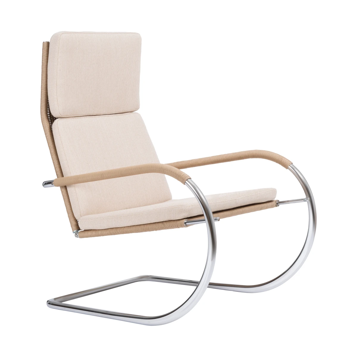 Tecta D35-1 Freischwinger Sessel mit Stoff Polster und Geflecht