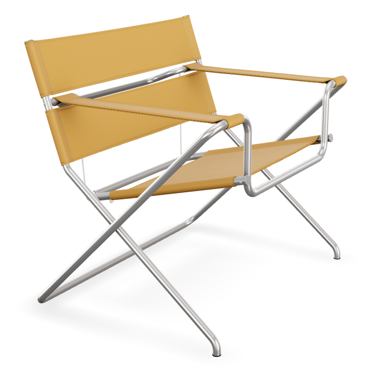 Preview: Tecta D4 faltbarer Sessel mit gelben Leder Gurten von links oben