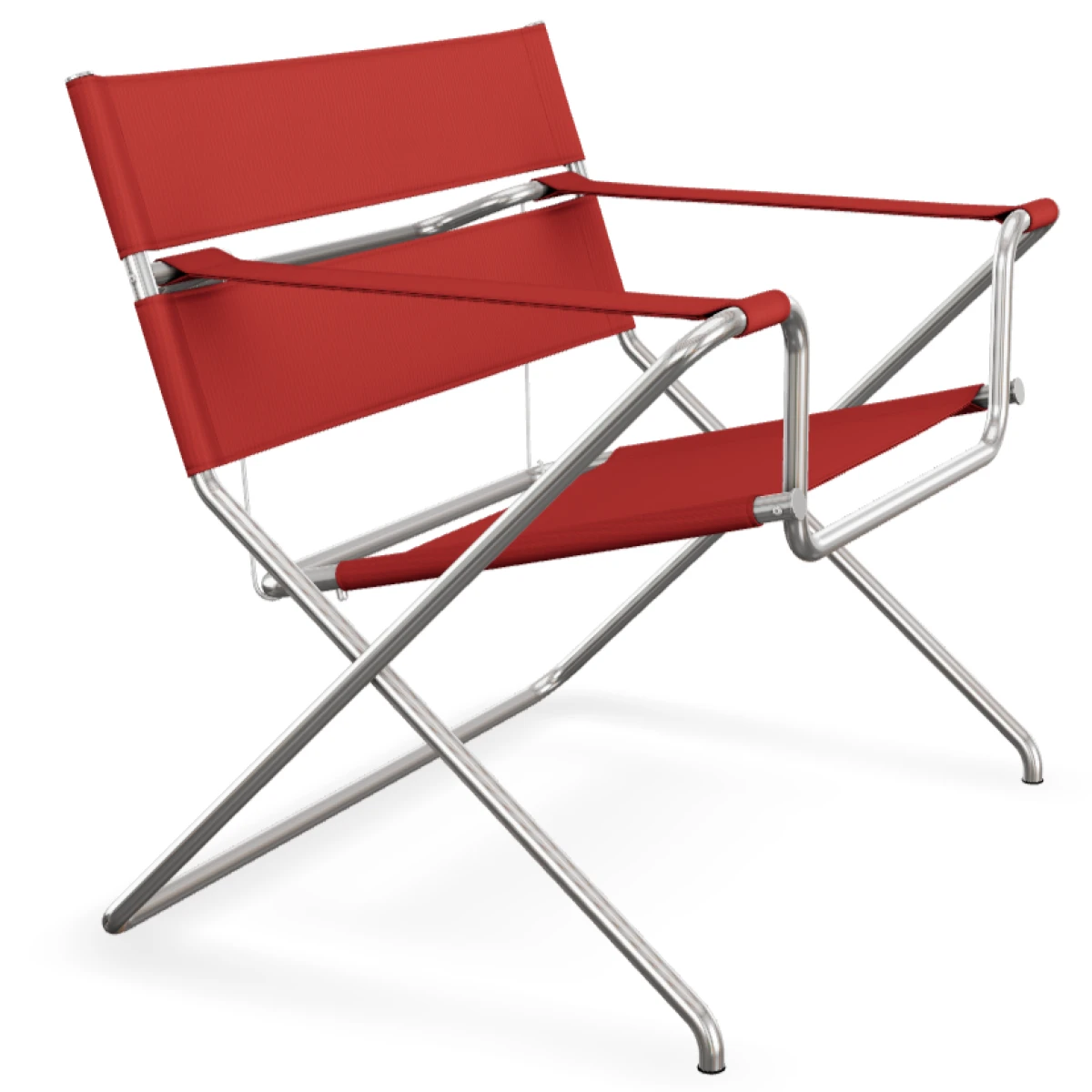 Tecta D4 faltbarer Sessel mit Bauhaus roten Gurten von links oben
