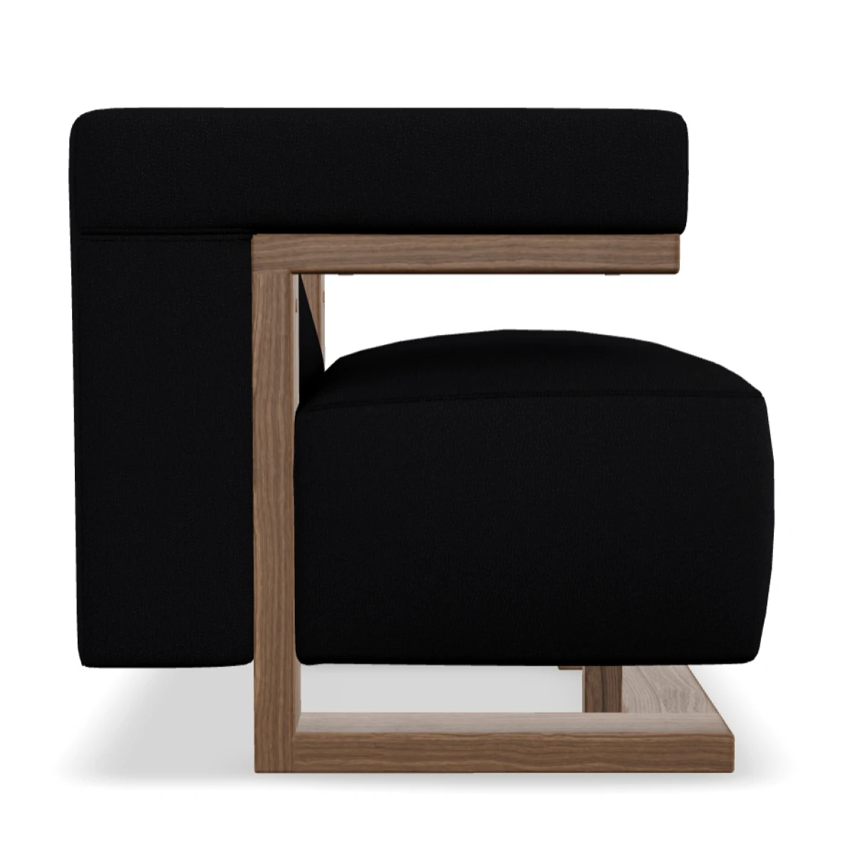 Tecta-F51-Gropius-Sessel-Nussbaum-Natur-Stoff-Arco-Rohi-Schwarz-Neuware-Seitenansicht