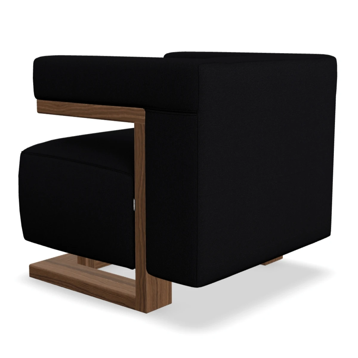 Tecta-F51-Gropius-Sessel-Nussbaum-Natur-Stoff-Arco-Rohi-Schwarz-Neuware-Rückansicht