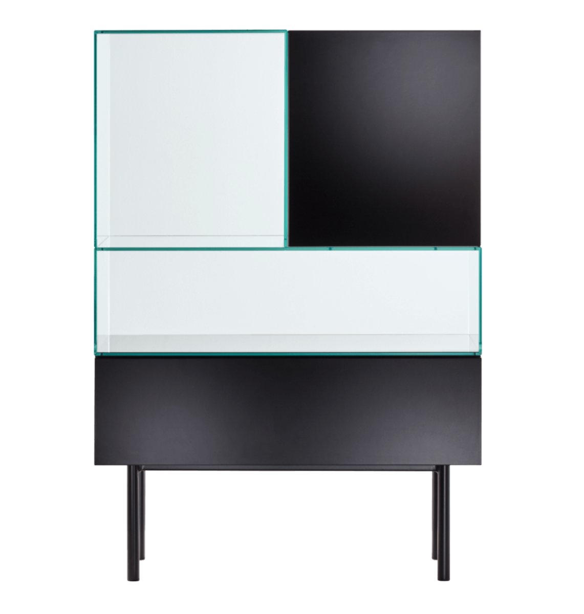 Preview: Tecta S4-2 Vitrine in schwarz mit Klarglas