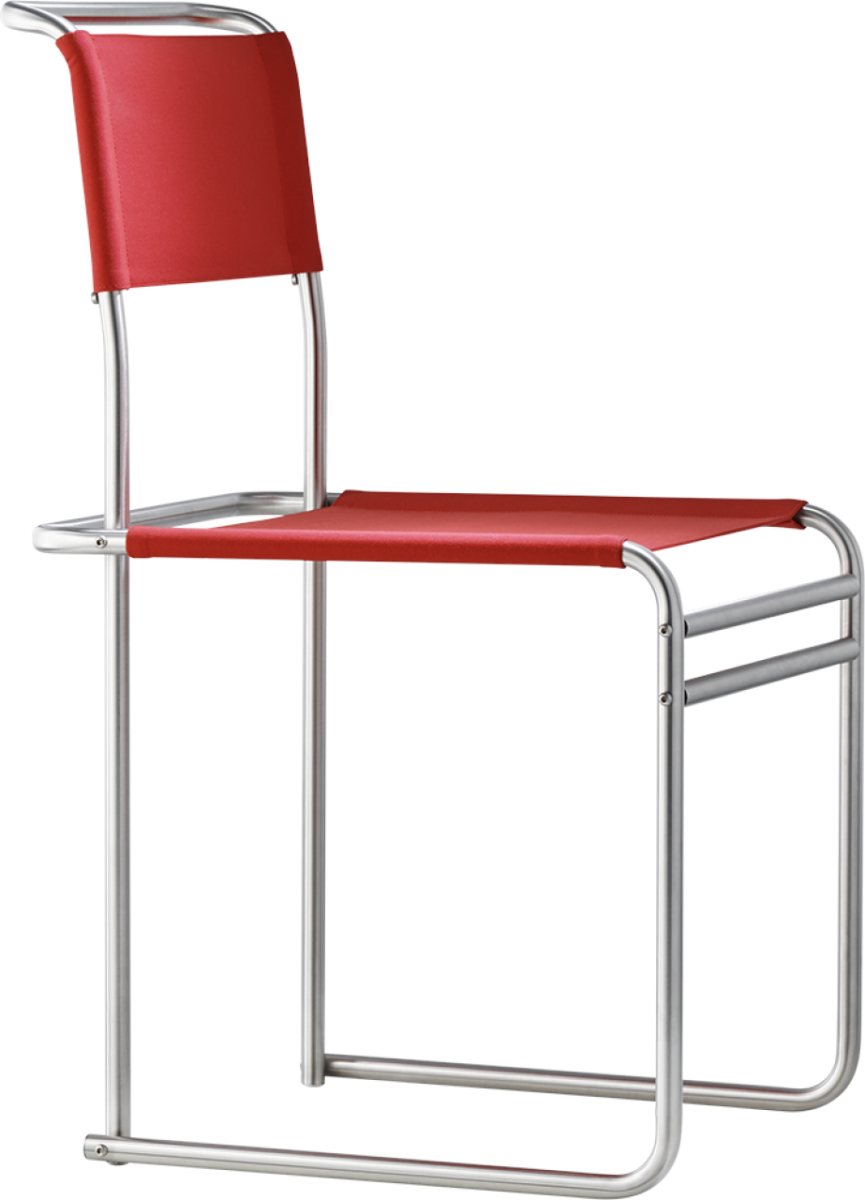 Preview: Tecta B40 Rot mit Chrom gestell Seitenansicht