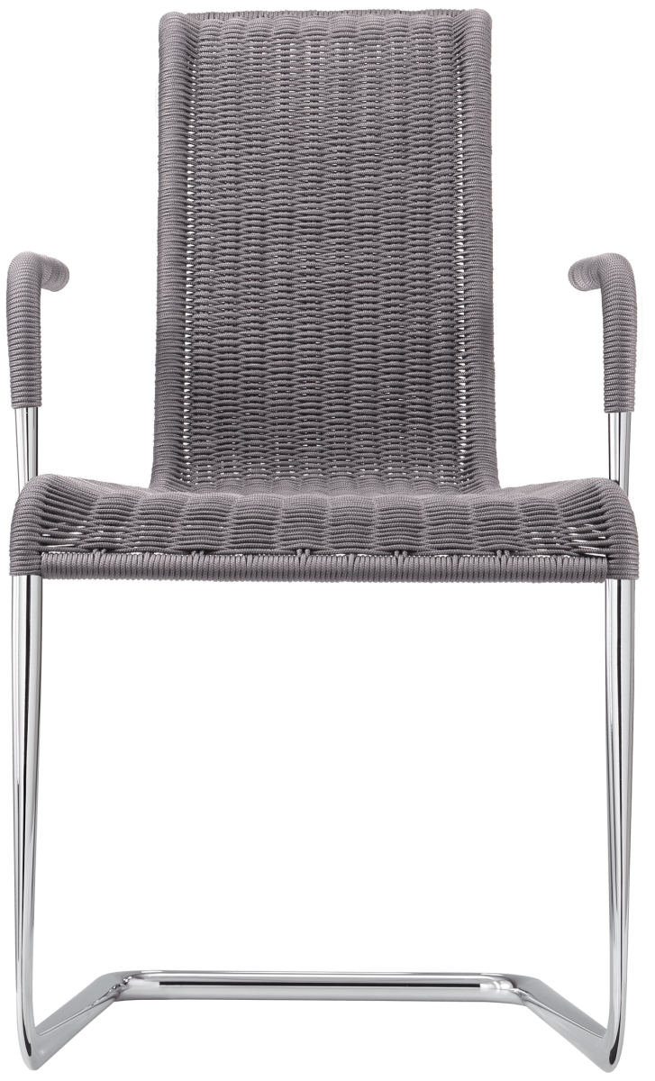 Preview: Frontansicht des Tecta D21 Freischwingers mit Geflecht Typ 1