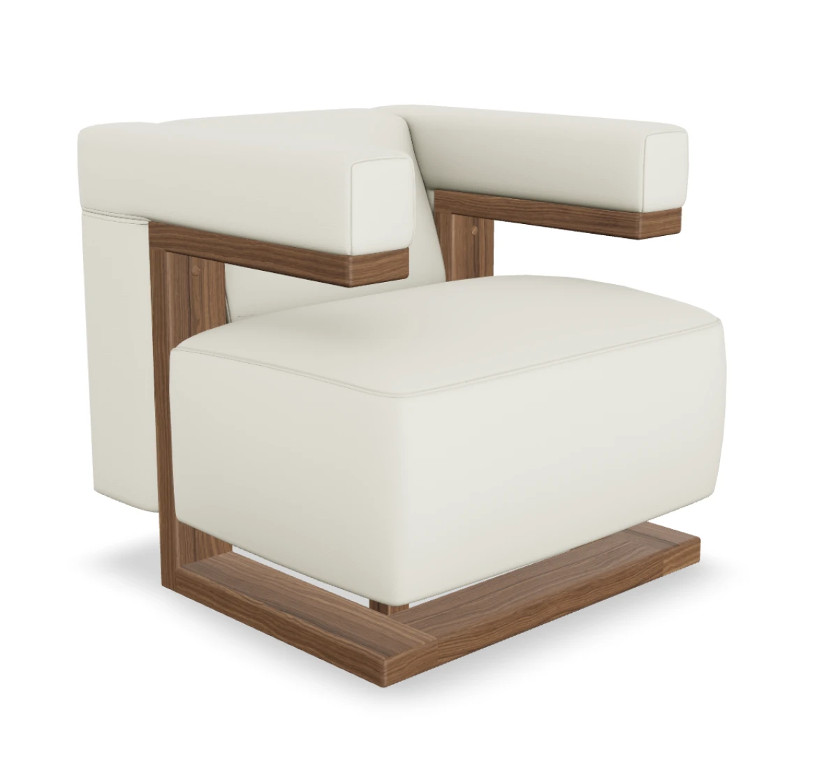 Tecta F51 Cremeweiss und Nussbaum Gestell