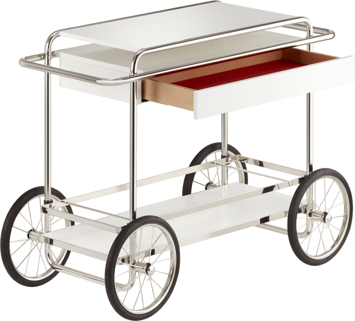 Preview: Tecta M4RS Konsolenwagen Weiß – Stilvolle Aufbewahrung im Bauhaus-Design