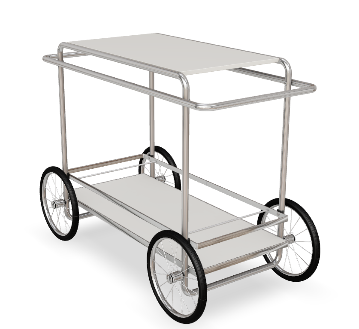 Preview: Tecta M4R Konsolenwagen White Edition – Elegantes Bauhaus-Design