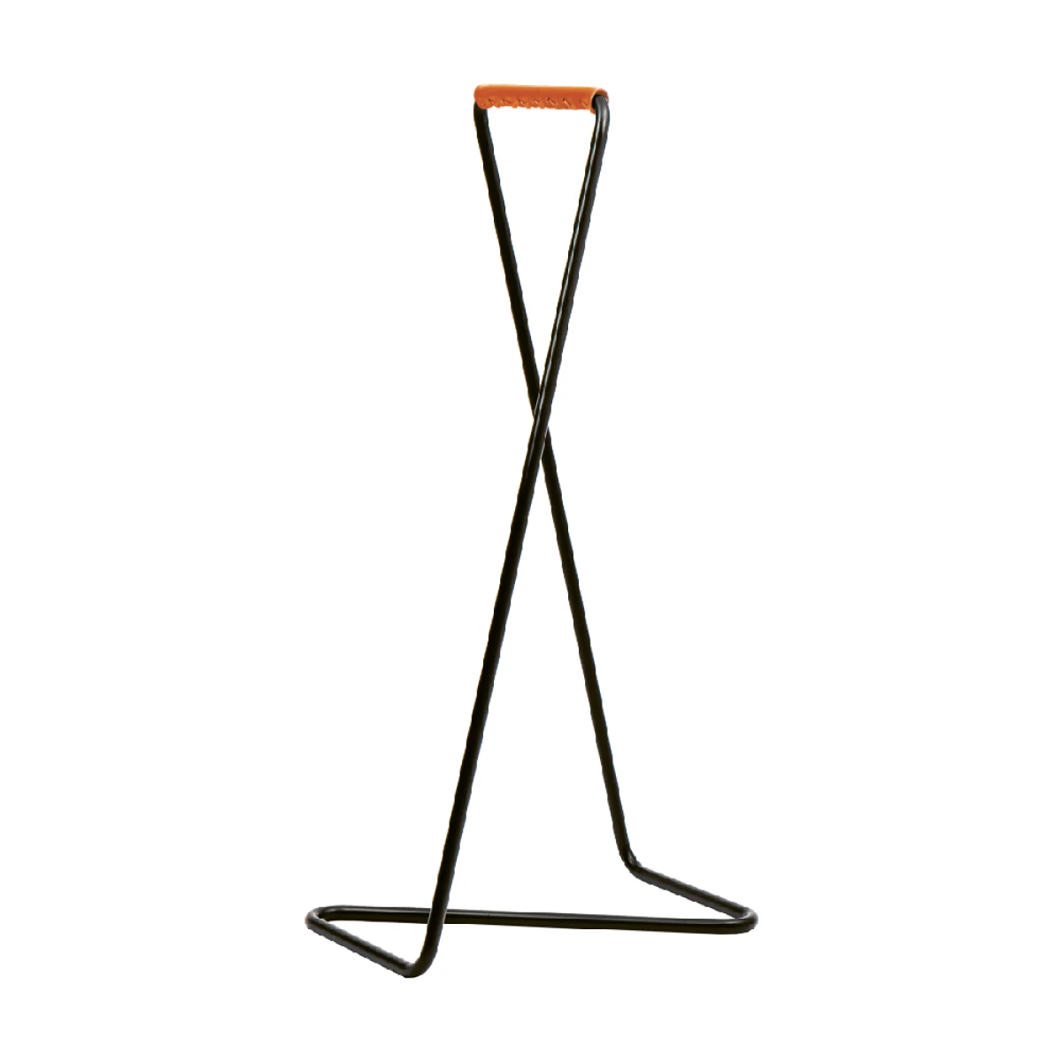 Minimalistischer Tecta Z10 Garderobenständer in Schwarz mit Cognac-Kernleder-Manschette