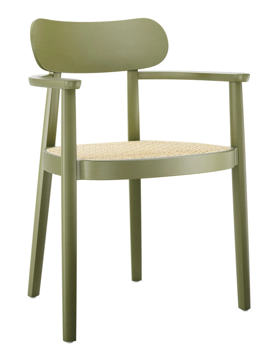 Thonet 118 Stuhl Olivgrün