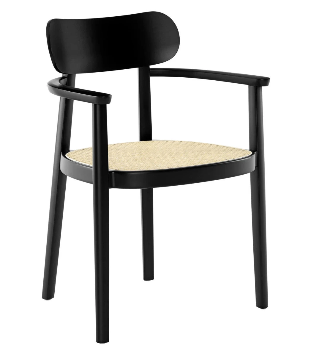 Thonet 118 Offenbacher Stuhl mit Wiener Geflecht Schwarz