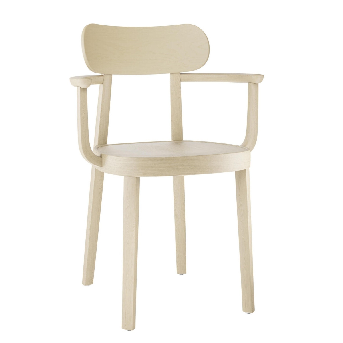 Preview: Thonet 118 MF Holzstuhl mit Muldensitz und Armlehnen in bige