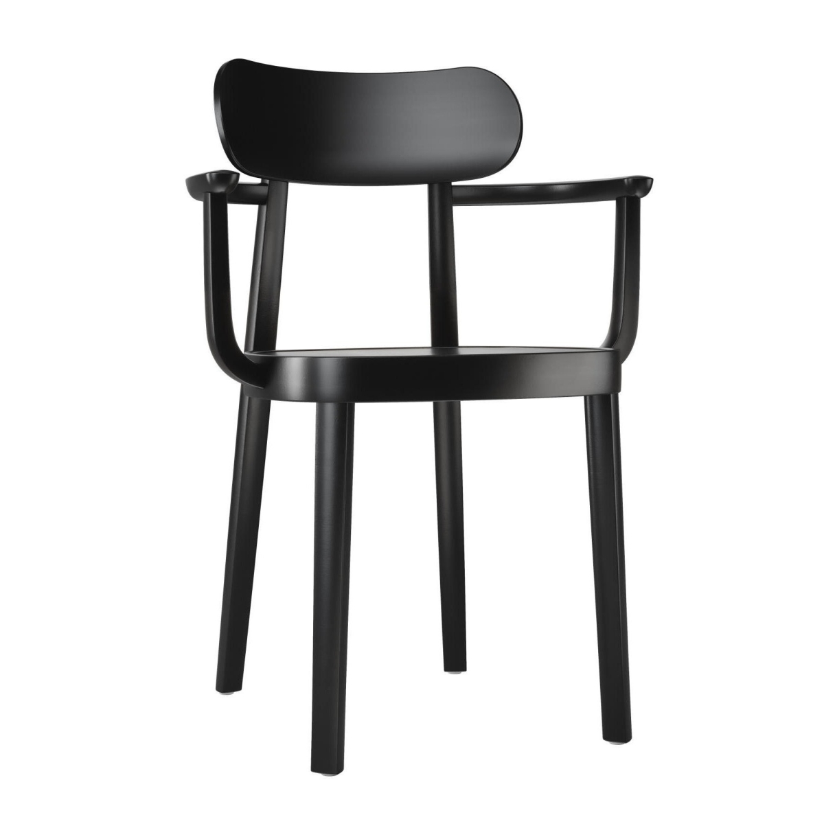 Preview: Thonet 118 MF Buchenholz Stuhl mit Muldensitz und Armlehnen