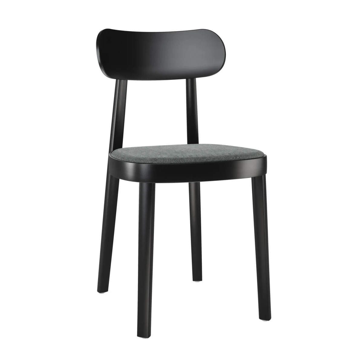 Thonet 118 SP Holzstuhl mit Spiegelpolster in schwarz
