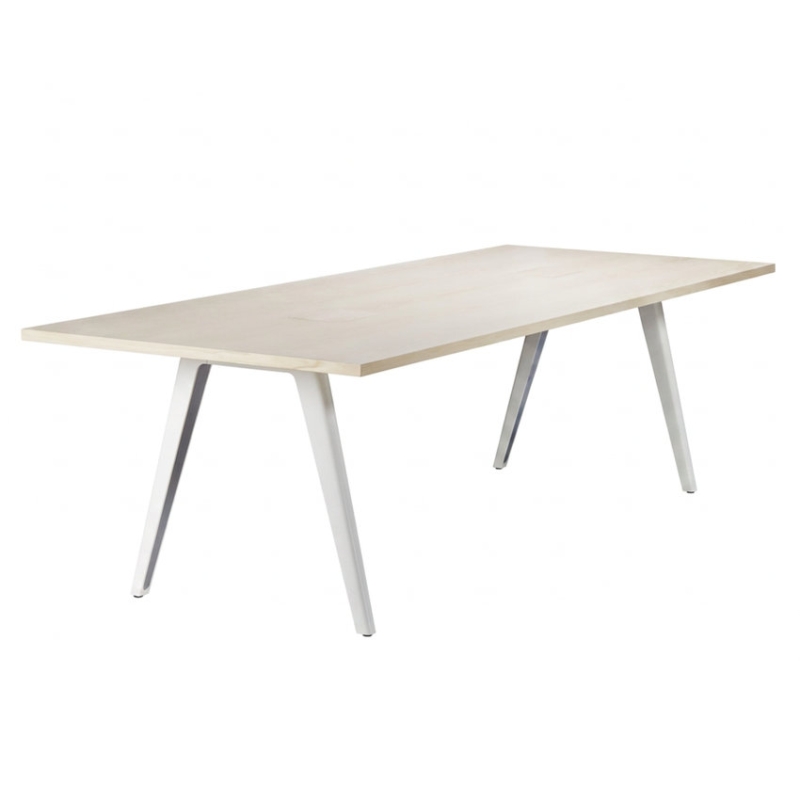 Preview: Thonet 1500 Konferenztisch mit Buche Platte und Aluminium Beinen