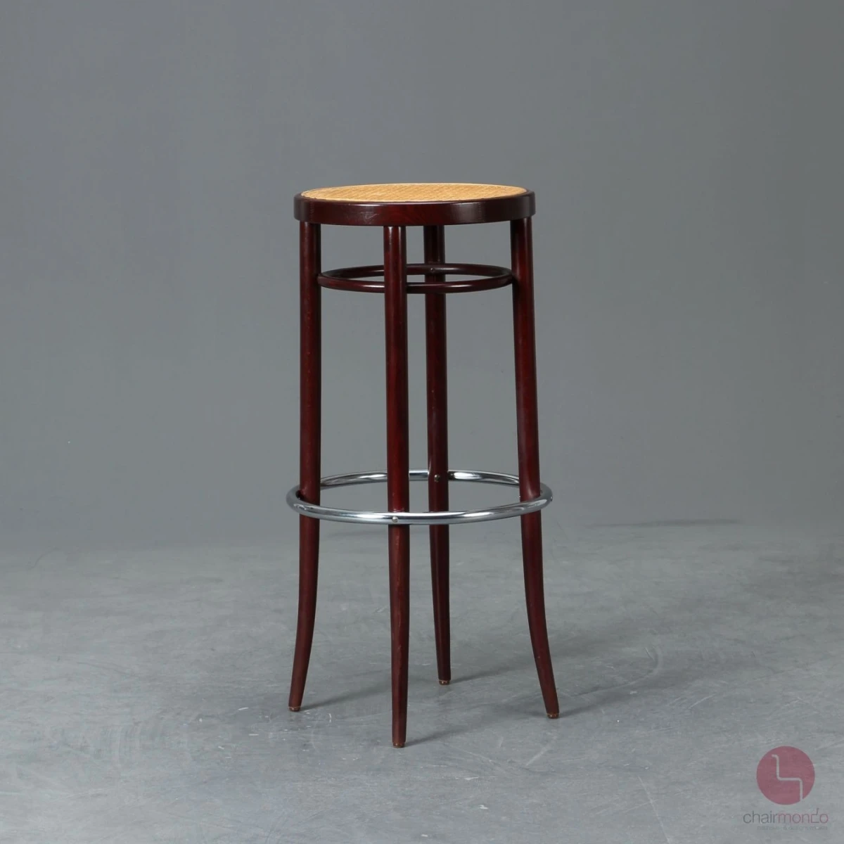 Thonet 204 RH Barhocker mit Geflecht Mahagoni, gebraucht