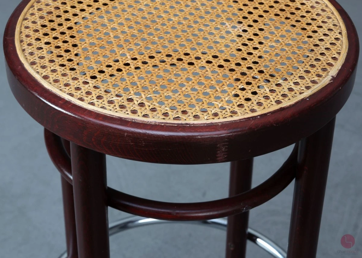 Thonet 204 RH Barhocker mit Geflecht Mahagoni, gebraucht