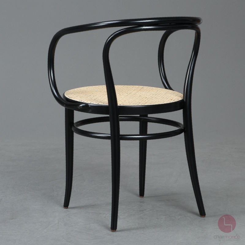 Preview: Thonet 209 Bugholzstuhl Schwarz mit Wiener Geflecht 1978 restauriert gebraucht