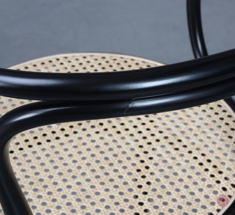Thonet 209 Bugholzstuhl Schwarz mit Wiener Geflecht 1978 restauriert gebraucht