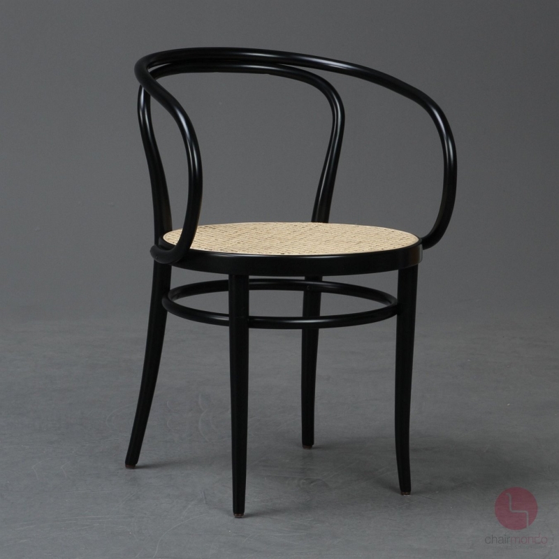 Thonet 209 Bugholzstuhl Schwarz mit Wiener Geflecht 1978 restauriert gebraucht