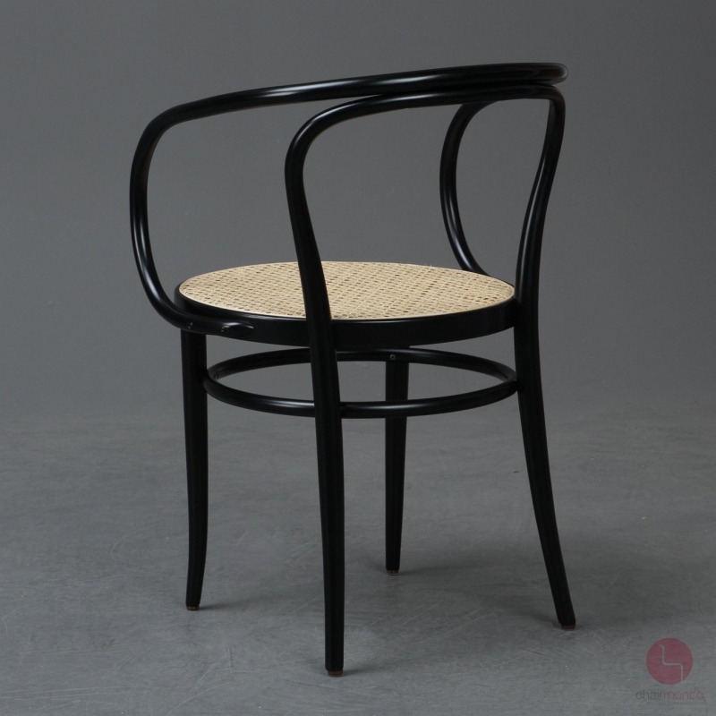 Thonet 209 Bugholzstuhl Schwarz mit Wiener Geflecht 1978 restauriert gebraucht