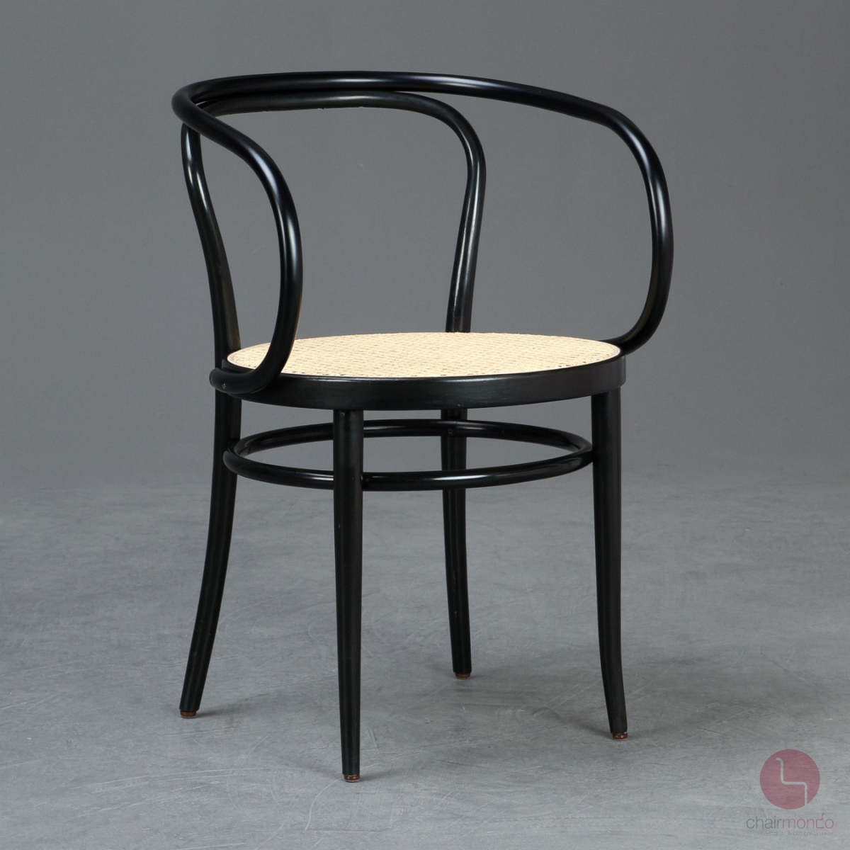 Preview: Thonet 209 Bugholzstuhl Schwarz mit neuem Geflecht gebraucht