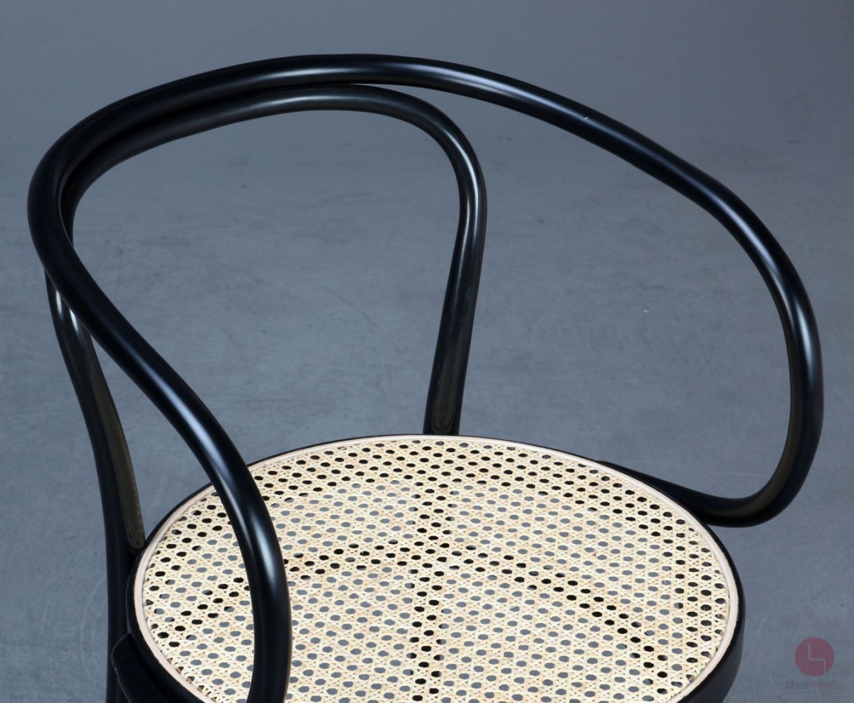 Preview: Thonet 209 Kaffeehaus Stuhl mit Wiener Geflecht in Schwarz gebraucht