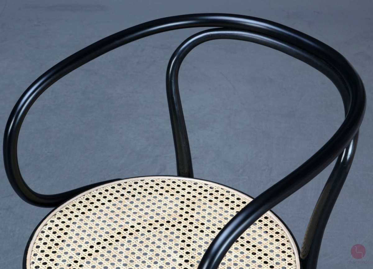 Preview: Thonet 209 Kaffeehaus Stuhl mit Wiener Geflecht in Schwarz gebraucht