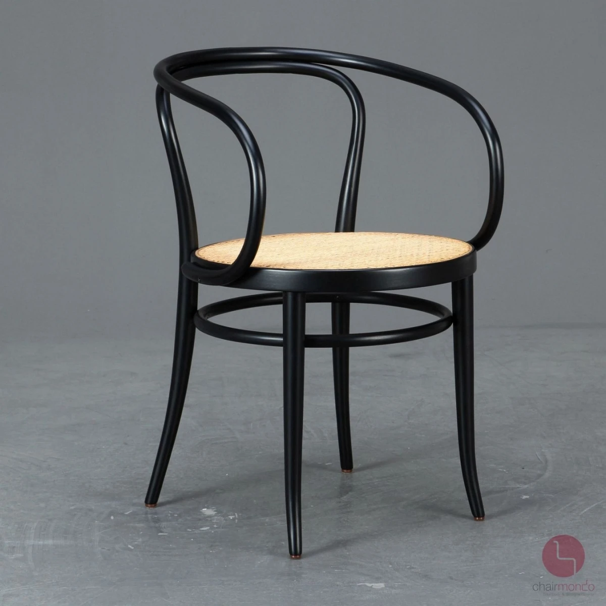 Thonet 209 Bugholzstuhl Schwarz mit Patina Geflecht gebraucht