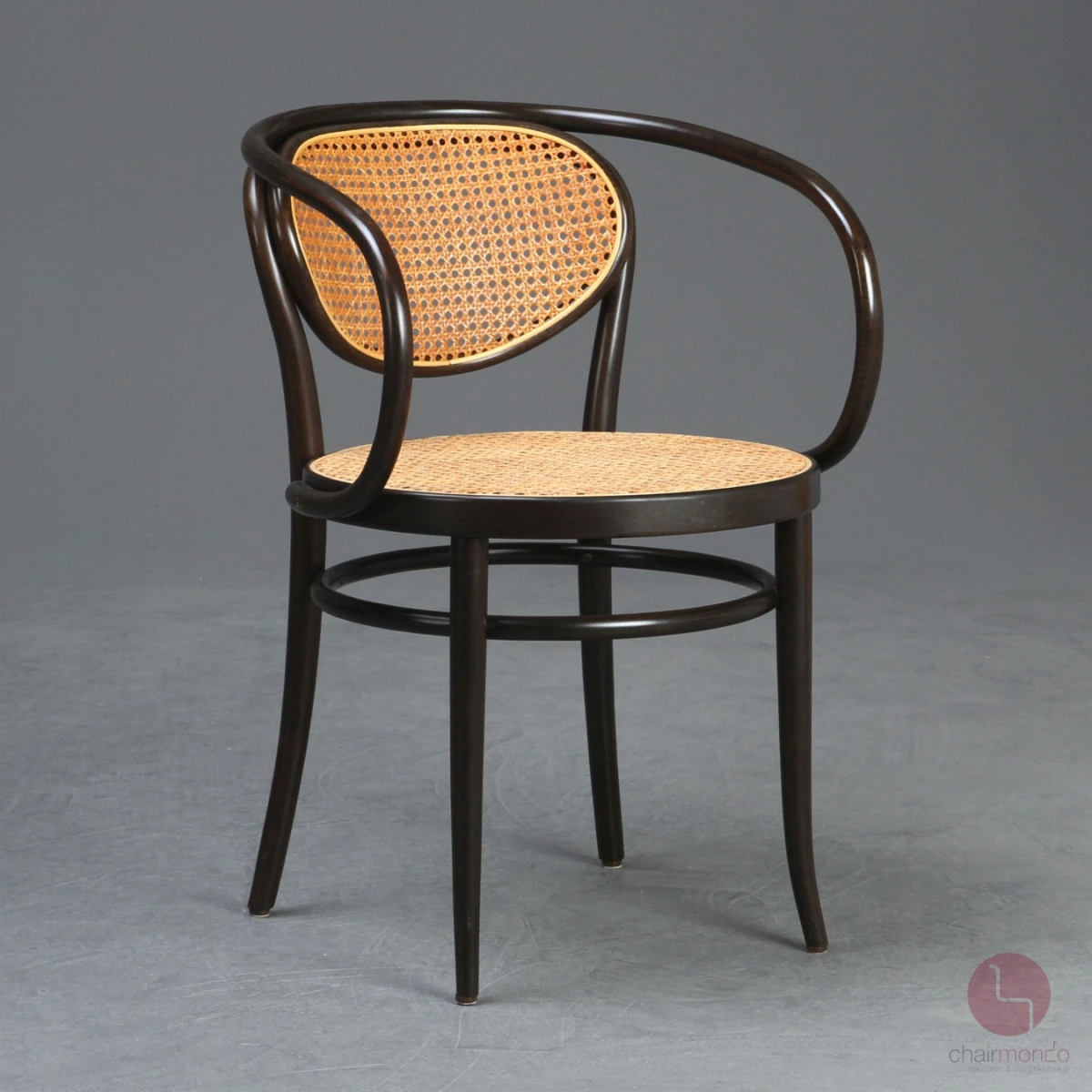 Thonet 210 R Bugholz Stuhl in Dunkelbraun mit Wiener Geflecht gebraucht