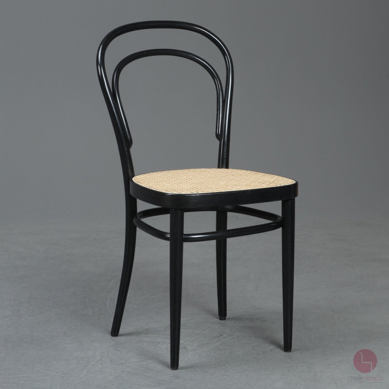 Thonet 214 Bugholz Stuhl Schwarz mit Wiener Geflecht gebraucht