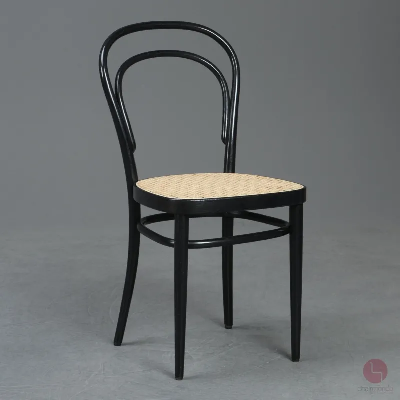 Thonet 214 Bugholz Stuhl Schwarz mit Wiener Geflecht gebraucht