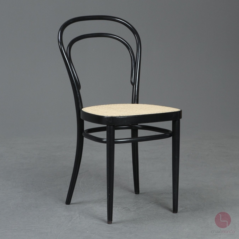 Thonet 214 Bugholz Stuhl Schwarz mit Wiener Geflecht gebraucht
