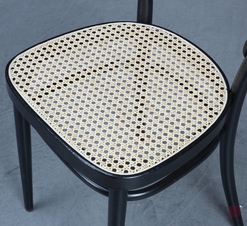 Thonet 214 Bugholz Stuhl Schwarz mit Wiener Geflecht gebraucht