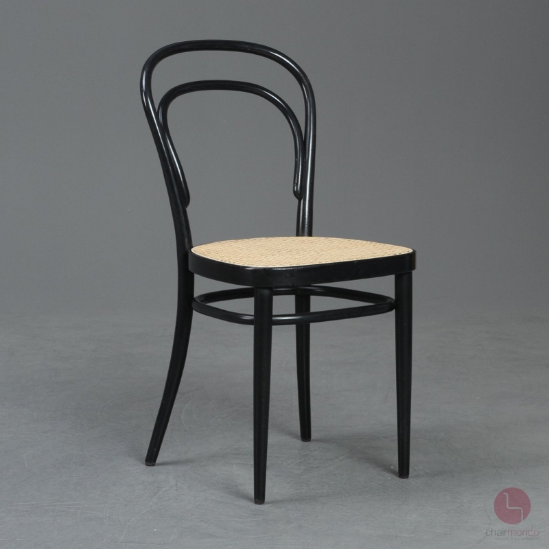 Thonet 214 Bugholz Stuhl Schwarz mit Wiener Geflecht gebraucht