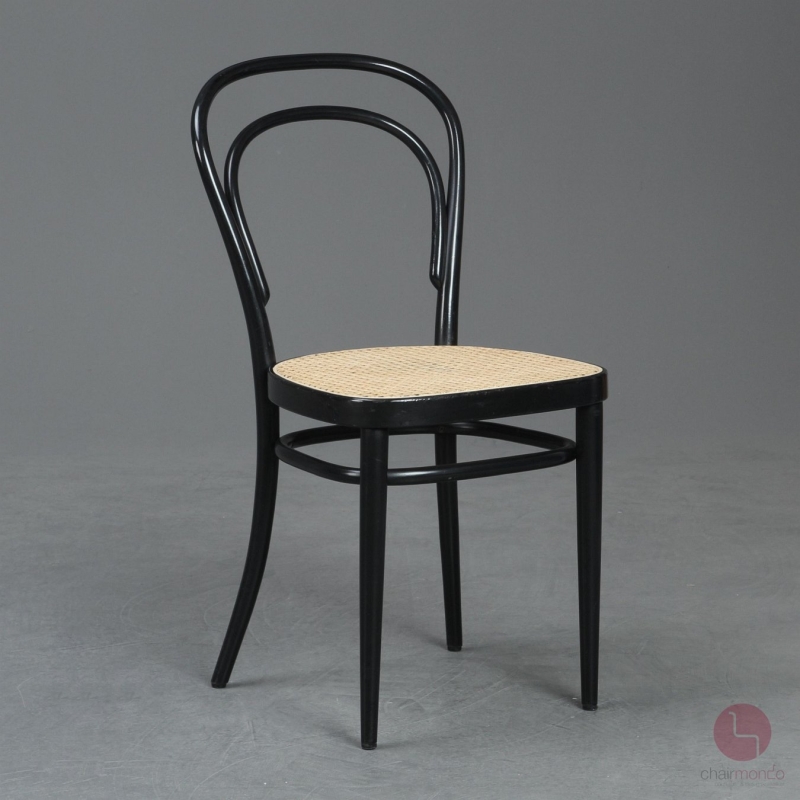 Thonet 214 Bugholz Stuhl Schwarz mit Wiener Geflecht gebraucht