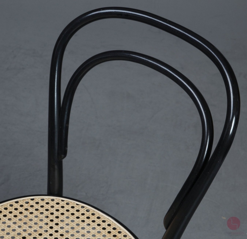 Thonet 214 Bugholz Stuhl Schwarz mit Wiener Geflecht gebraucht