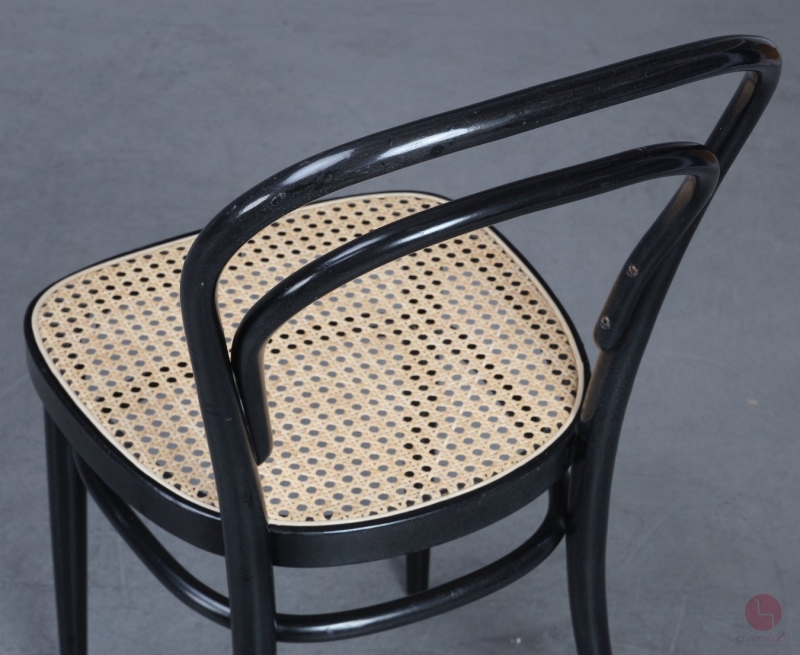 Thonet 214 Bugholz Stuhl Schwarz mit Wiener Geflecht gebraucht