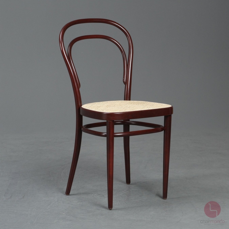 Thonet 214 Bugholz Stuhl Schwarzrot mit neuem Geflecht gebraucht