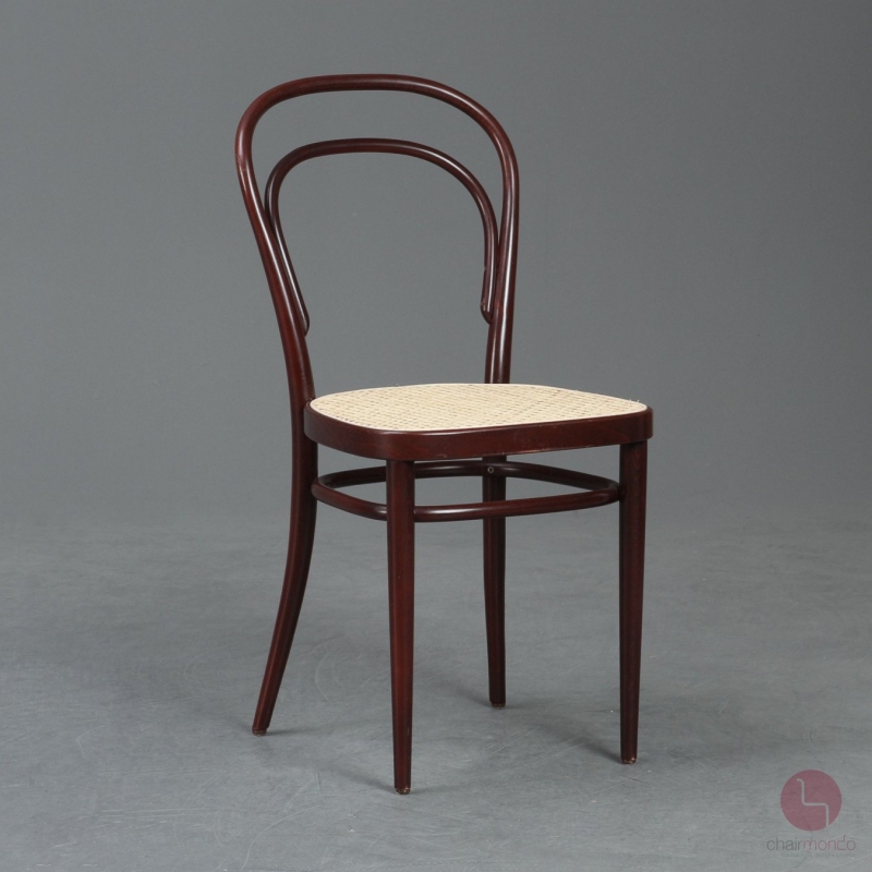 Thonet 214 Bugholz Stuhl Schwarzrot mit neuem Geflecht gebraucht
