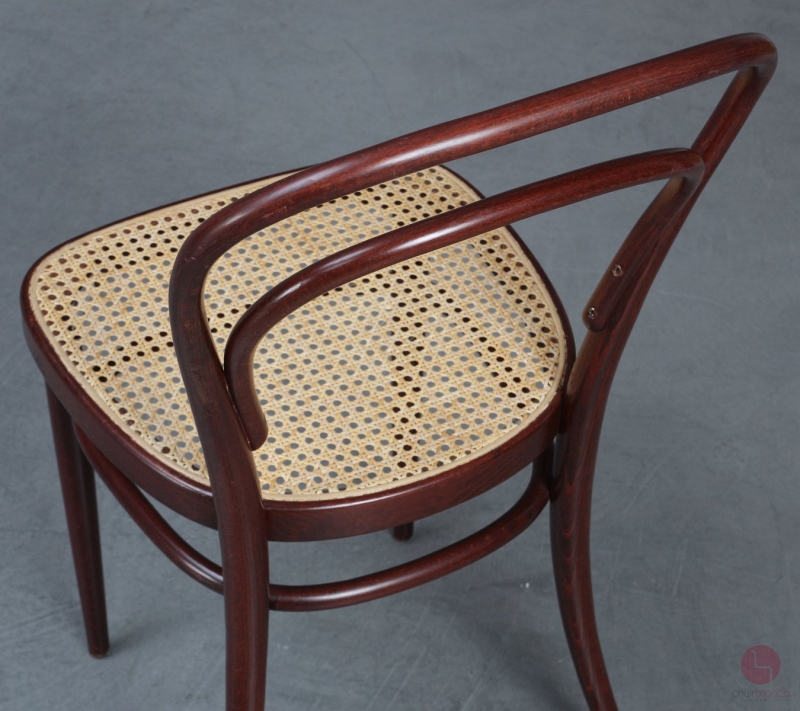 Thonet 214 Bugholz Stuhl Schwarzrot mit neuem Geflecht gebraucht