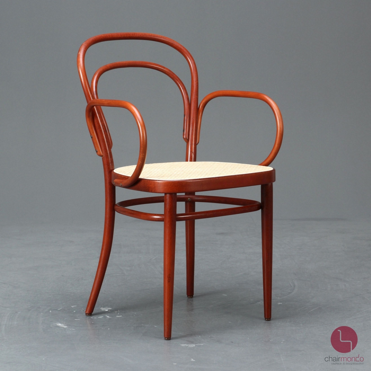 Preview: Thonet 214 F Bugholzstuhl Mahagoni mit Geflecht gebraucht
