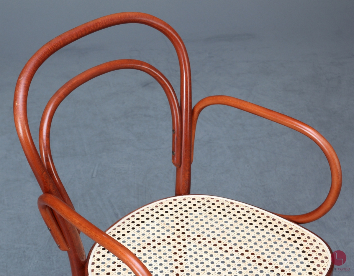 Preview: Thonet 214 F Bugholzstuhl Mahagoni mit Geflecht gebraucht