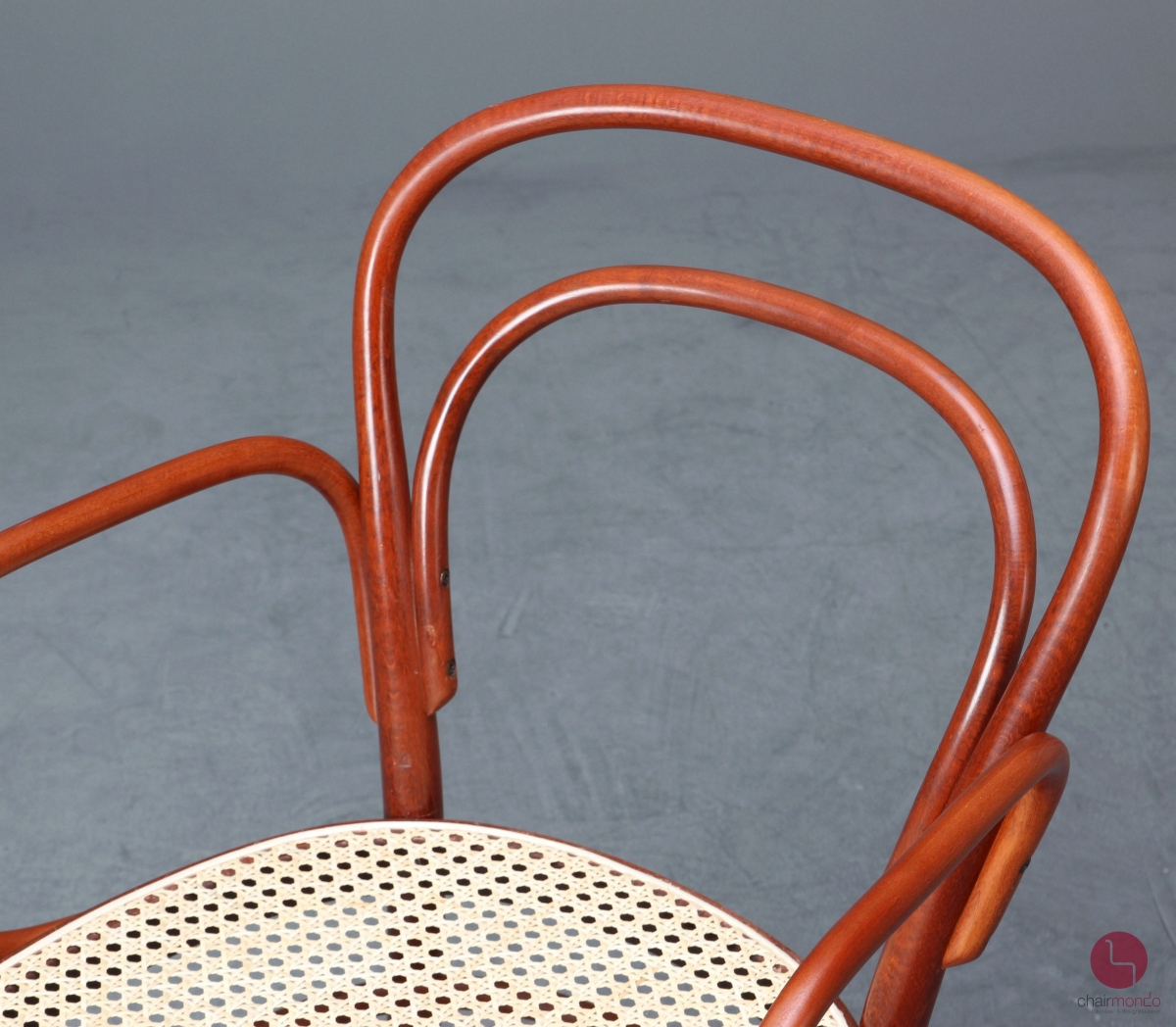 Preview: Thonet 214 F Bugholzstuhl Mahagoni mit Geflecht gebraucht