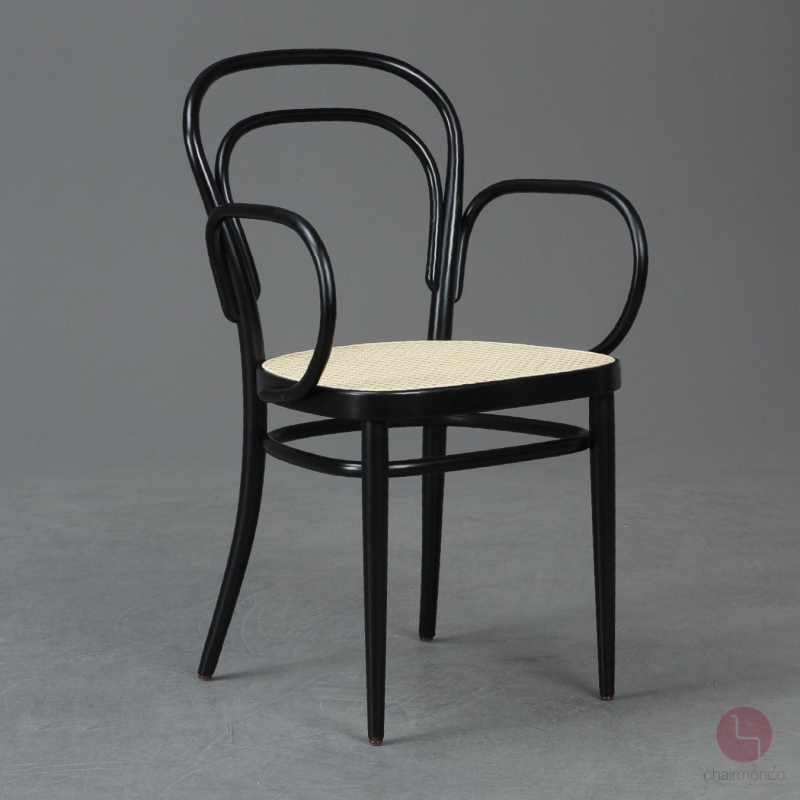 Thonet 214 F Kaffeehausstuhl Schwarz mit Wiener Geflecht gebraucht