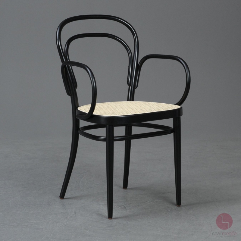 Thonet 214 F Kaffeehausstuhl Schwarz mit Wiener Geflecht gebraucht