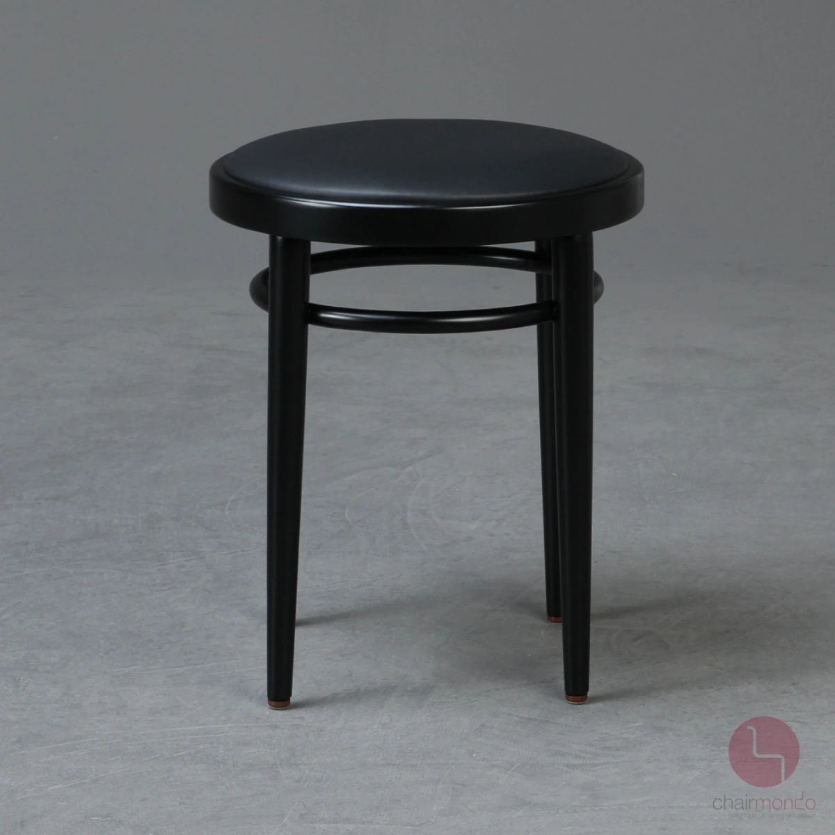 Thonet 214 PH Hocker mit neuem Leder schwarz