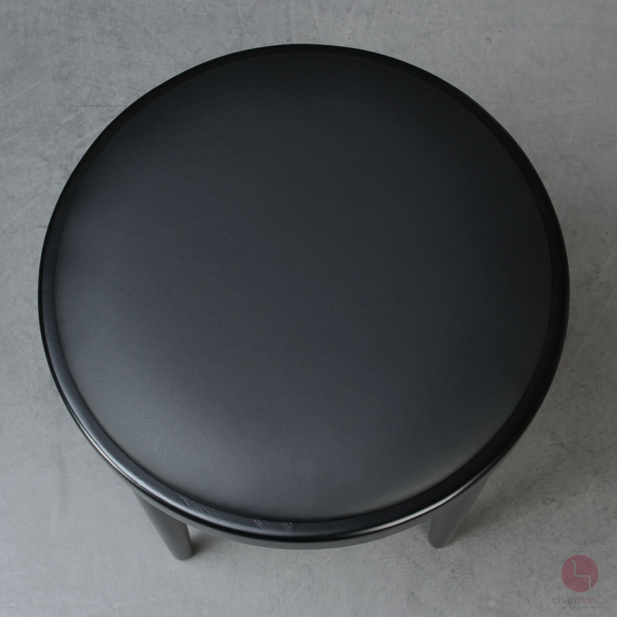 Thonet 214 PH Hocker mit neuem Leder schwarz