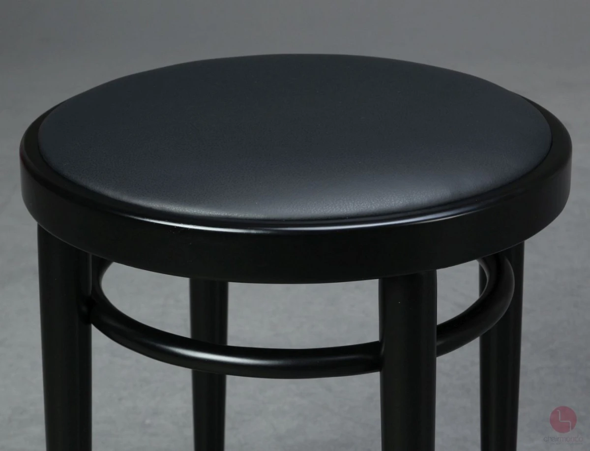 Thonet 214 PH Hocker mit neuem Leder schwarz