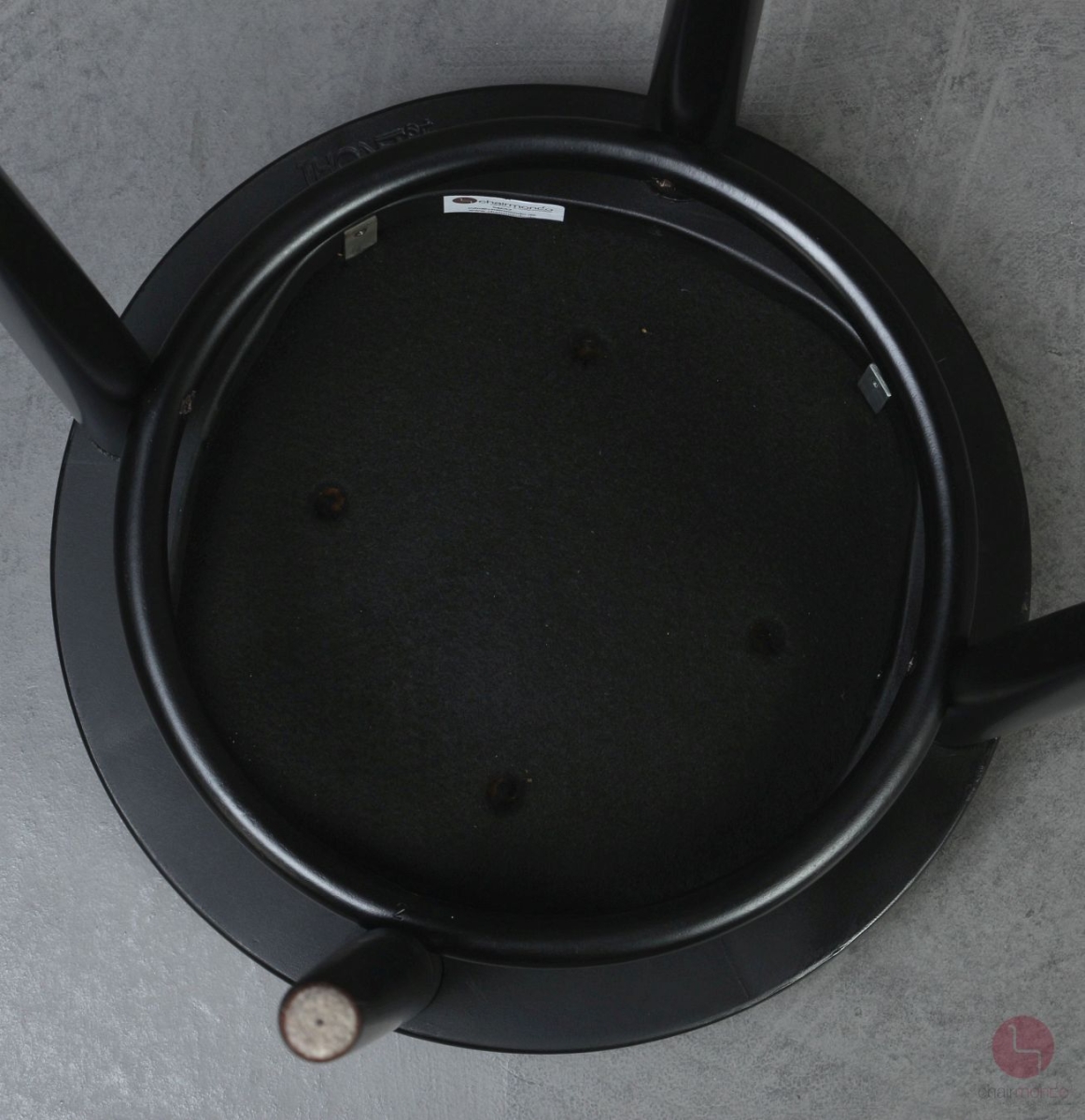 Preview: Thonet 214 PH Hocker mit neuem Leder schwarz