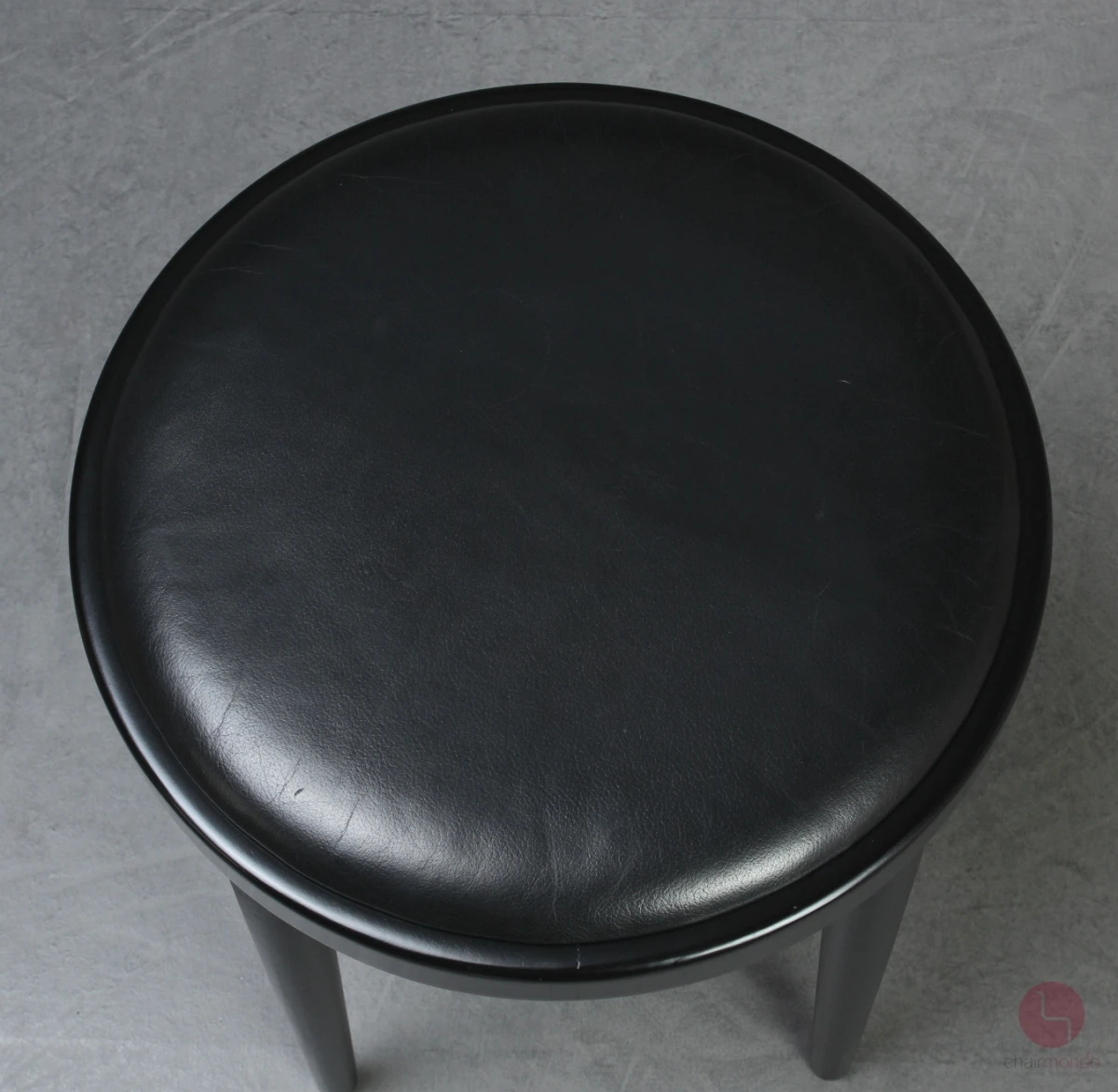 Thonet 214 PH Hocker mit neuem Leder schwarz